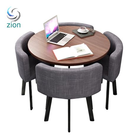 Nordic Leisure Small Round Table_Simple Reception Desk and Chair Set ...