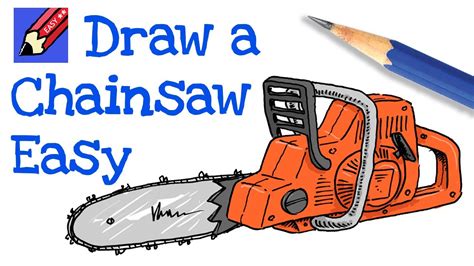 How to Draw a Chainsaw Real Easy - YouTube