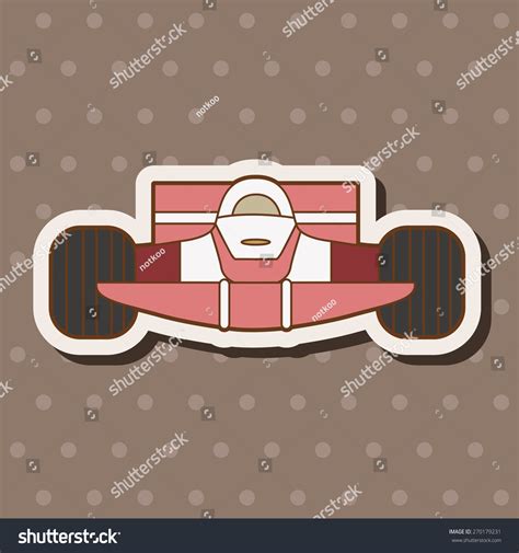 Racing Car Cartoon Stickers Icon Stock Illustration 270179231 ...