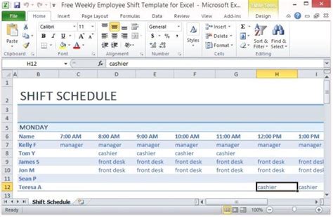 Free Weekly Employee Shift Template for Excel