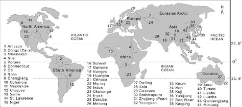 World Map Showing Major Rivers - Dorree Kassandra