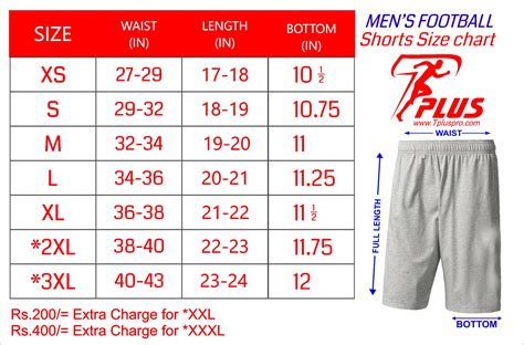 Nike Men's Shorts Size Chart