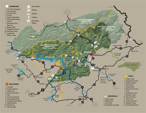 Map of Bryson City, North Carolina and the Great Smoky Mountains ...