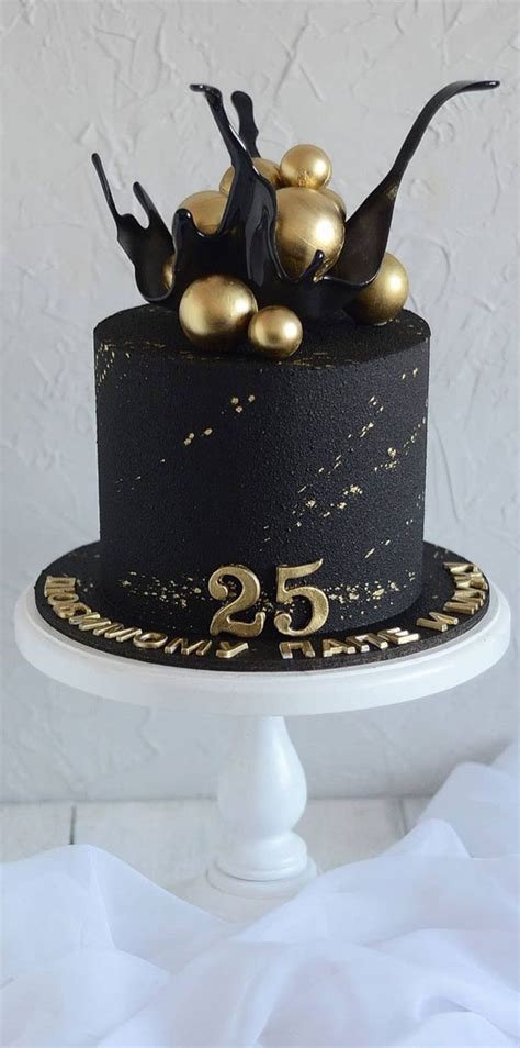 Pretty Cake Ideas For Every Celebration : Textured black birthday cake