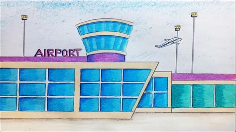 How to draw airport step by step - YouTube