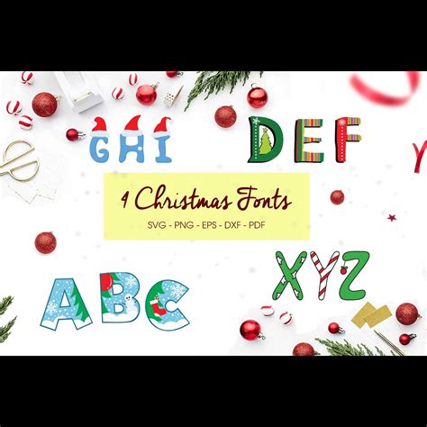 4 Christmas Fonts, Christmas Alphabet, Alphabet Svg, Alphabe | Inspire ...