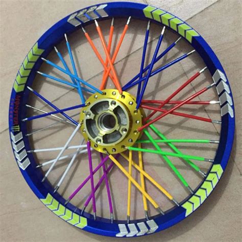 72 Pack 6 Colors Bike Spokes Mountain Bike MTB Wheel Modification ...