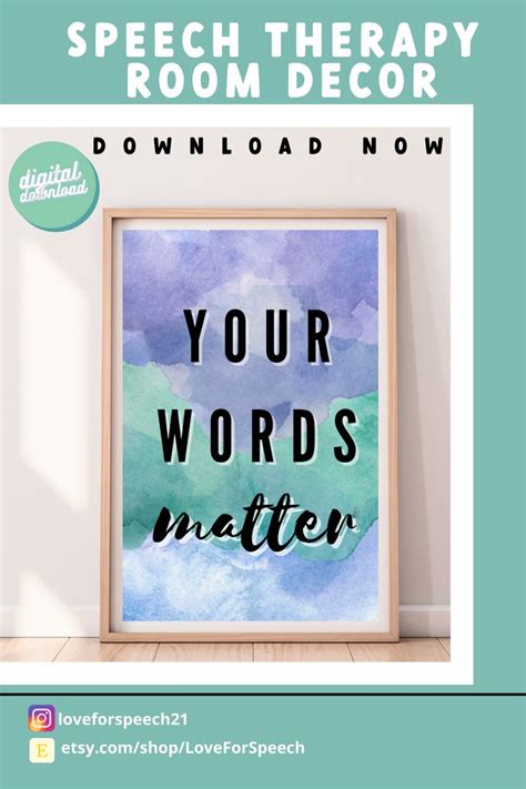 Your Words Matter Speech Therapy Poster Speech Therapy | Etsy | Speech ...