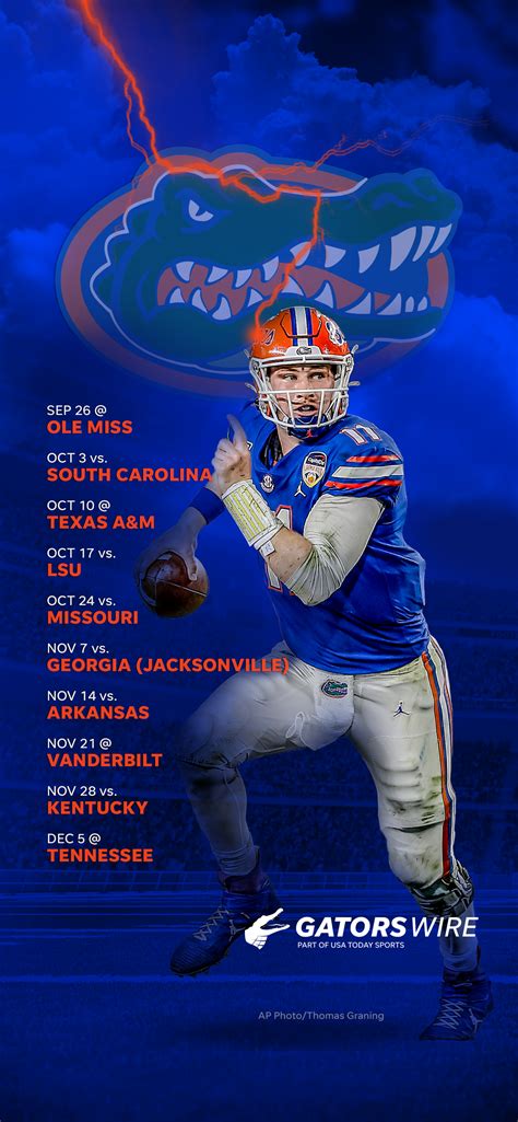 2020 Florida Gators Football Schedule: Downloadable Wallpaper