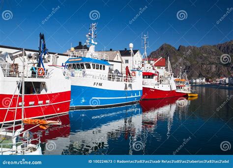 Picturesque Fishing Port in Henningsvaer on Lofoten Islands, Editorial ...