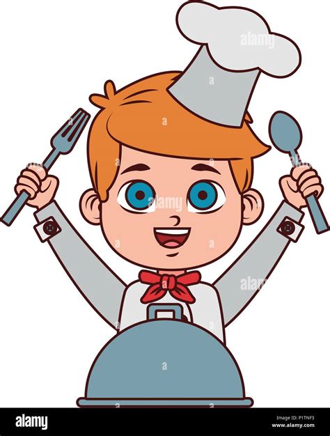 Cute chef boy cartoon Stock Vector Image & Art - Alamy