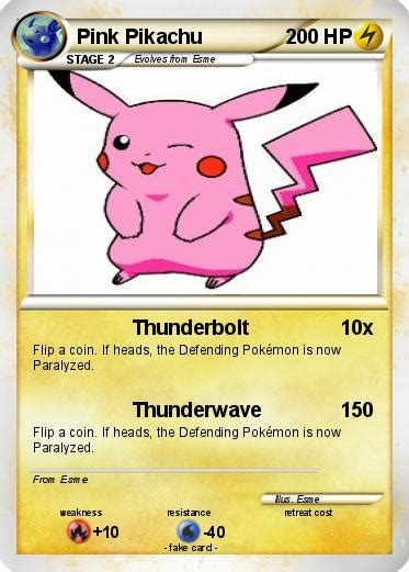 Pokémon Pink Pikachu 5 5 - Thunderbolt - My Pokemon Card