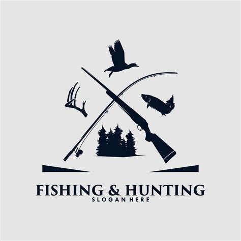 Hunting and Fishing logo design template 11223681 Vector Art at Vecteezy