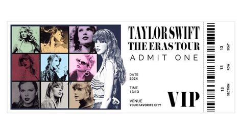 Memorabilia Taylor Swift The Eras Tour Movie Film Tickets Printable