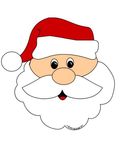 Santa Claus Face Cut Out | Christmas present coloring pages, Santa face ...