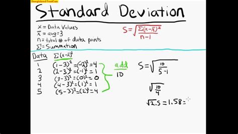 Standard Deviation example Statistics 100 - YouTube