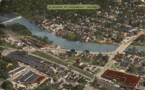 A Glimpse of logansport, Indiana Postcard