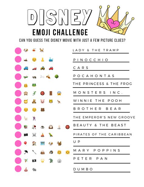 Movie Printable Emoji Quiz With Answers