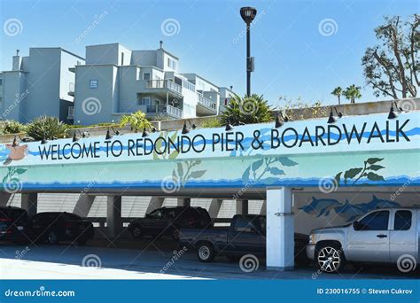 REDONDO BEACH, CALIFORNIA - 15 SEPT 2021: Welcome Sign on the Parking ...