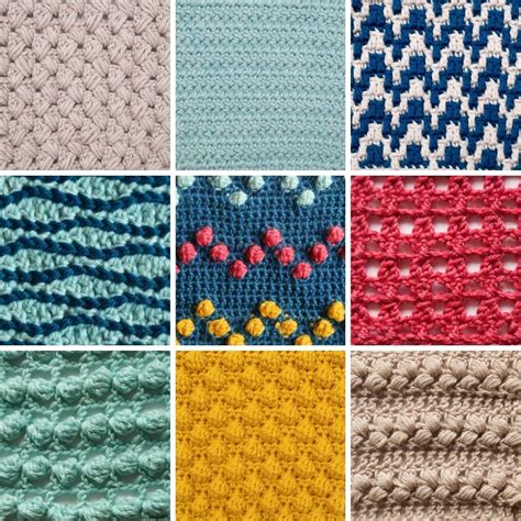 Crochet Stitch Patterns - 16 Unique Stitch Tutorials