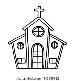 Church Cartoon Vector Illustration Hand Drawn 库存矢量图（免版税）345359693 ...