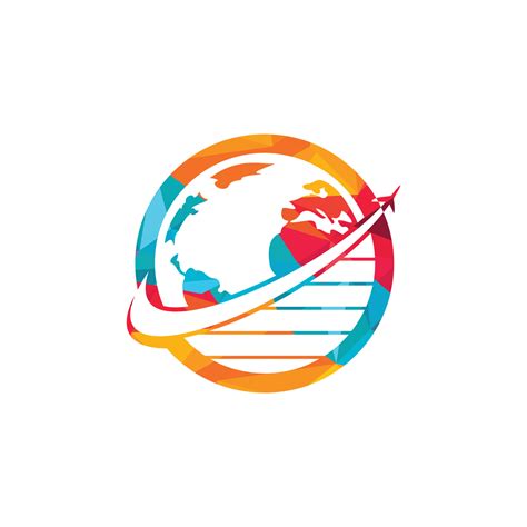 Travel world vector logo design template. Airplane and world symbol or ...