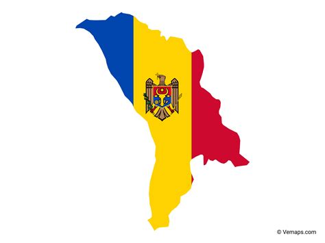 Flag Map of Moldova | Free Vector Maps