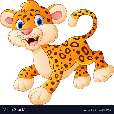 Cute cartoon leopard Royalty Free Vector Image