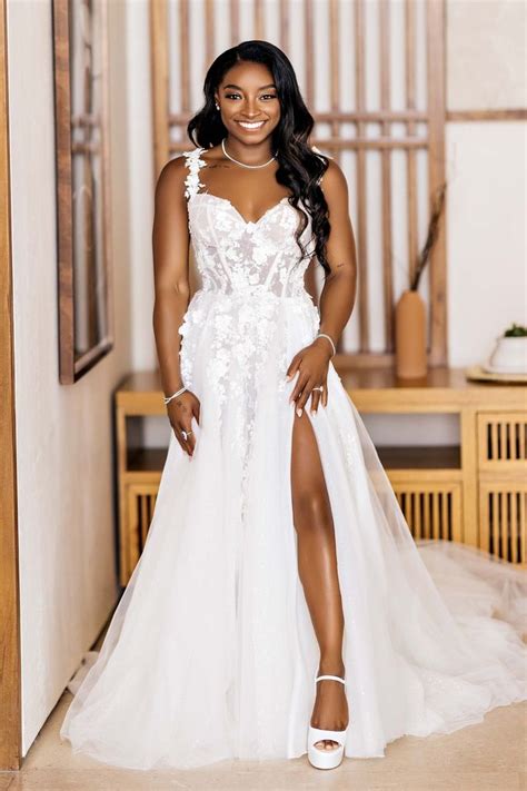 Simone Biles wore four Galia Lahav wedding gowns