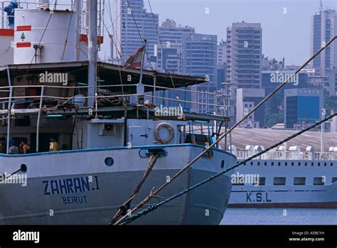 A view of the port of Beirut Stock Photo - Alamy