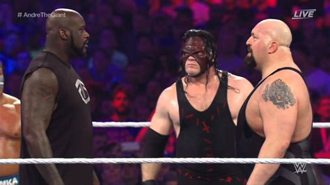 WRESTLEMANIA 32 SHAQ SURPRISE ENTRANT IN ANDRE THE GIANT BATTLE ROYAL ...