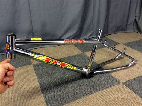 VINTAGE 1996 GT MACH ONE 4130 CHROME BMX BIKE FRAME ONLY MID OLD SCHOOL ...