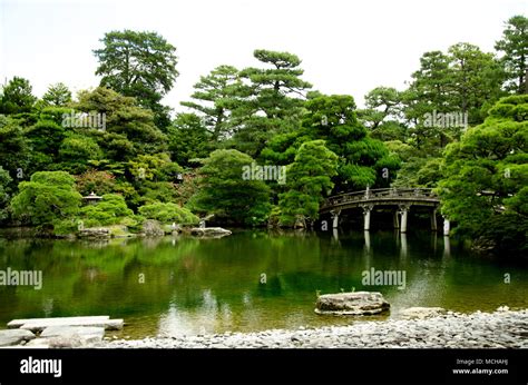 Japanese garden, Imperial palace in Kyoto Stock Photo - Alamy