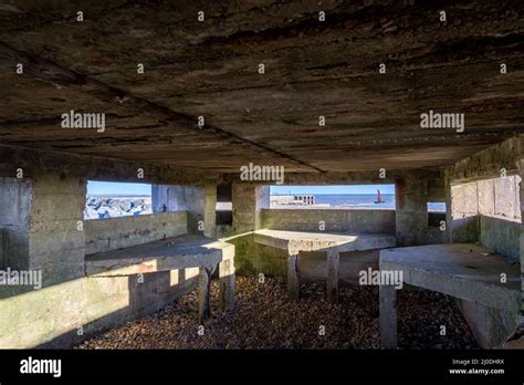 Inside a second world war pillbox on Rye Harbour beach Stock Photo - Alamy