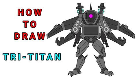 How to draw Tri-Titan | Skibidi toilet | Easy step by step drawing ...