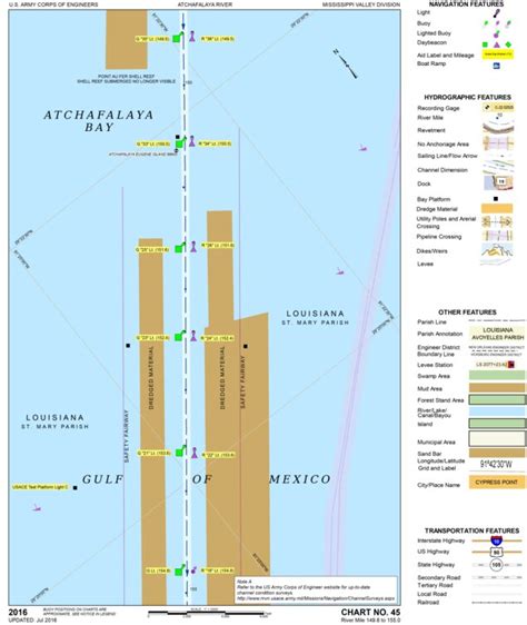 Atchafalaya River Chart 45 - Atchafalaya Bay / Gulf of Mexico Map by US ...