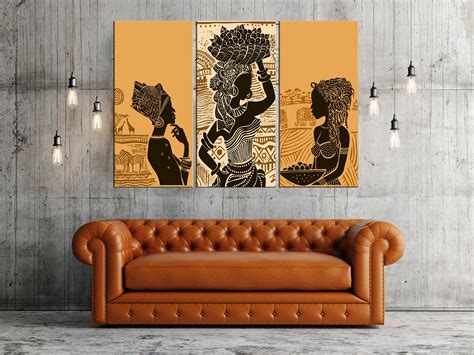 African Folksy Girls Painting Design, African Traditional Goods and ...