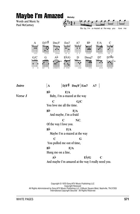 Maybe I'm Amazed by Paul McCartney - Guitar Chords/Lyrics - Guitar ...