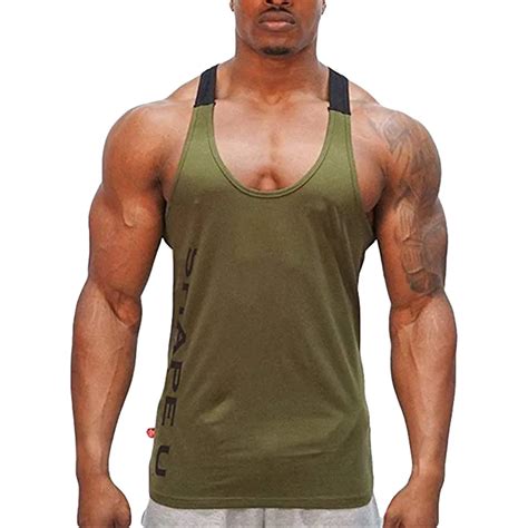 Feitong Men's Muscle Sleeveless Tank Top Gym Clothing Man Summer Muscle ...