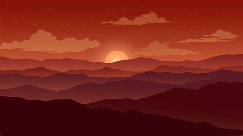 Mountain Sunset Illustration 2568406 Vector Art at Vecteezy