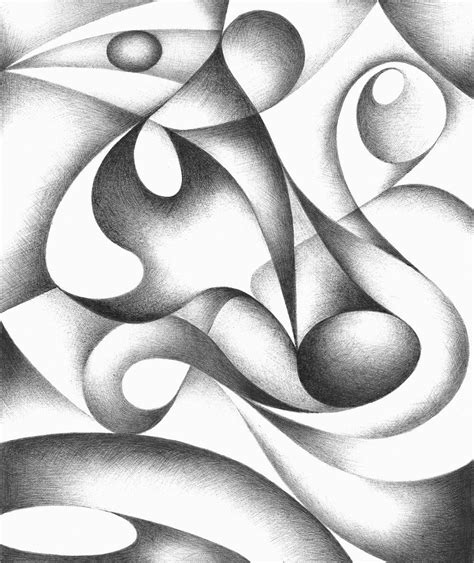 Abstract Pencil Drawings, Geometric Drawing, Art Drawings Sketches ...