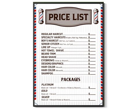 Barber Shop Price List By BARBERWALL Barber Poster Barber Shop Poster ...