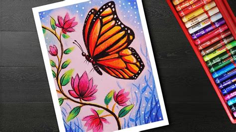 Drawing Butterfly On Flower Images - Draw-e