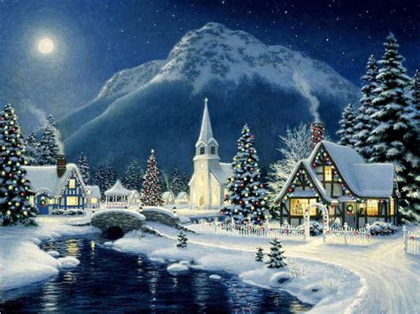 Beautiful Christmas Scene - Christmas Wallpaper (40690049) - Fanpop