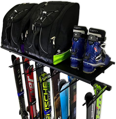 10 Pairs Ski Wall Rack And Storage Shelf,Home And Garage Storage Hanger ...