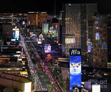 Las Vegas Strip at Night Aerial View Photograph by David Oppenheimer ...