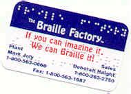 Professional Braille Business Cards provided by Access-USA