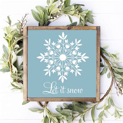 Let It Snow Wood Sign DIY Kit — Rustic Chalk Decor