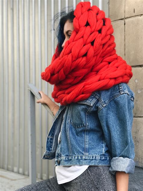 Knit Loop Scarf, Circle Scarf, Chunky Knit Scarf - Etsy