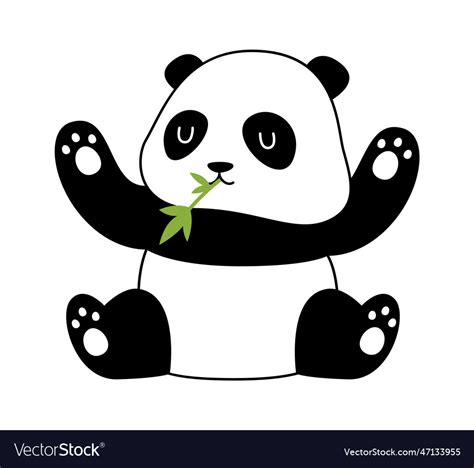 Panda eating bamboo Royalty Free Vector Image - VectorStock